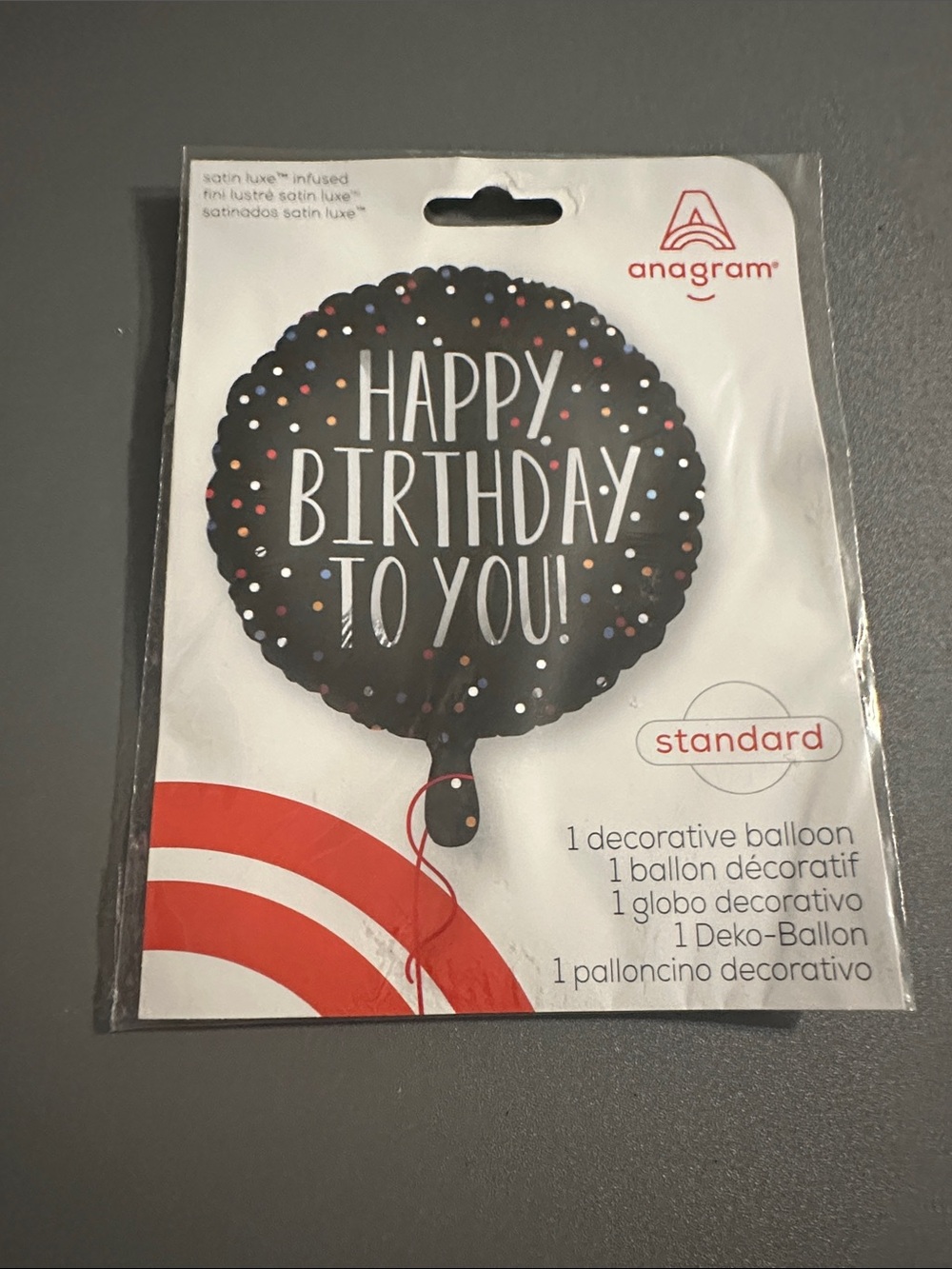 Anagram Black 'Happy Birthday To You' Decorative Balloon